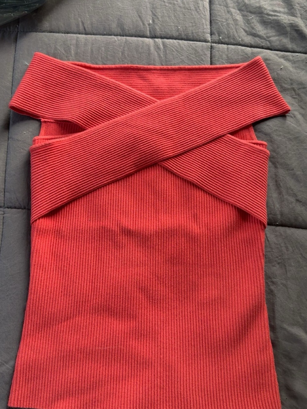 Aritzia Babaton Ribbed Off-Shoulder Crisscross Top